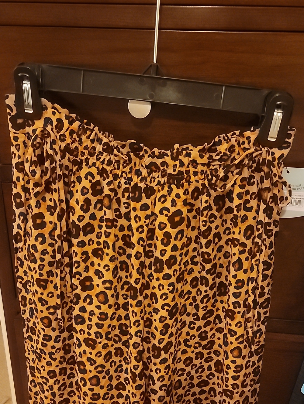 NWT Shade & Shore Leopard Print Swimsuit Cover Up Pants - Brown/Tan Size XS